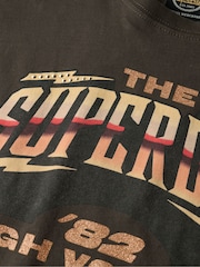Superdry Vintage Black 70s Rock Band Cap Sleeve 100% Cotton T-Shirt - Image 5 of 5