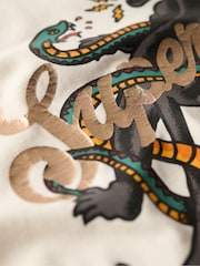 Superdry Cream 100% Cotton Tattoo Script Relaxed T-Shirt - Image 6 of 7