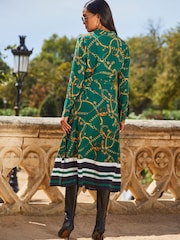 Sosandar Green Striped Hem Midi Shirt Dress - Image 2 of 5