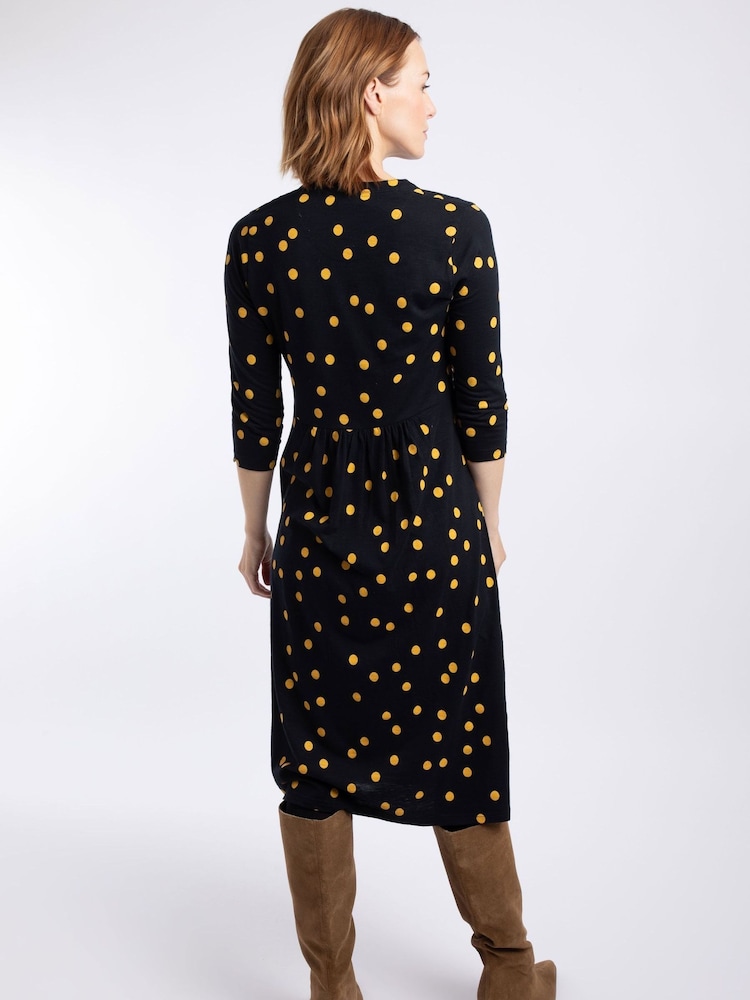 Weird Fish Blue Isolde Printed Jersey Midi Dress - Image 2 of 7 Weird Fish Blue Isolde Printed Jersey Midi Dress - Image 2 of 7