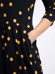 Weird Fish Blue Isolde Printed Jersey Midi Dress - Image 5 of 7
