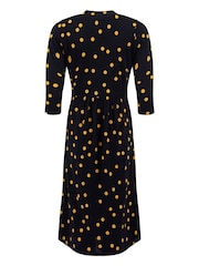 Weird Fish Blue Isolde Printed Jersey Midi Dress - Image 6 of 7