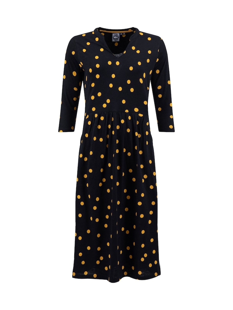 Weird Fish Blue Isolde Printed Jersey Midi Dress - Image 7 of 7 Weird Fish Blue Isolde Printed Jersey Midi Dress - Image 7 of 7