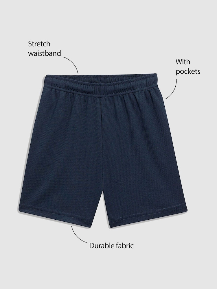 Navy Blue Single Sports Shorts (3-16yrs) - Image 6 of 6