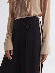 Reiss Black/Pink Lina High Rise Wide Leg Trousers - Image 3 of 5