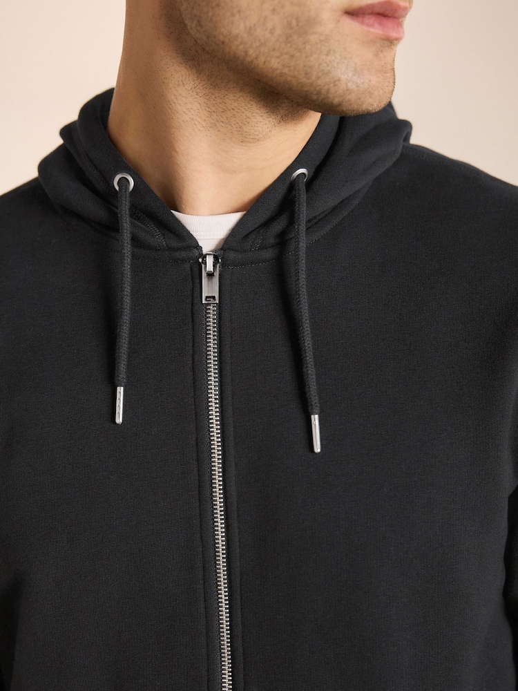 Black Zip Through Hoodie - Image 4 of 8