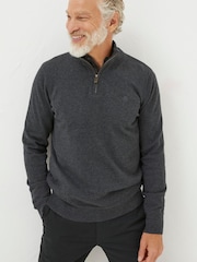 FatFace Grey Braunton Half Zip Jumper - Image 1 of 4