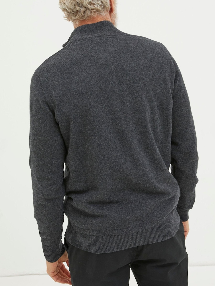 FatFace Grey Braunton Half Zip Jumper - Image 2 of 4