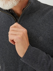 FatFace Grey Braunton Half Zip Jumper - Image 3 of 4