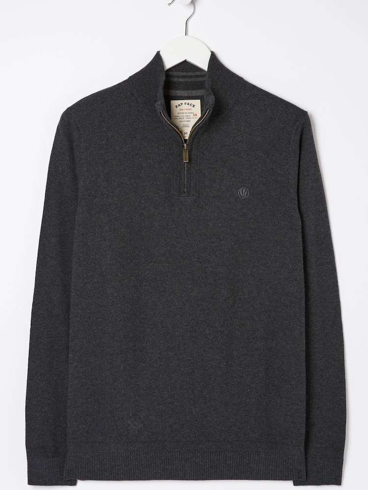 FatFace Grey Braunton Half Zip Jumper - Image 4 of 4