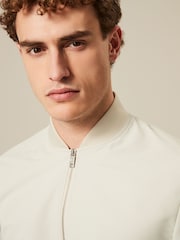 Ecru Shower Resistant Bomber Jacket - Image 4 of 10