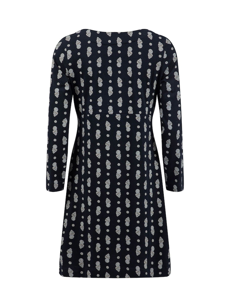 Weird Fish Blue Hope Cotton Printed V-Neck Jersey Dress - Image 6 of 6 Weird Fish Blue Hope Cotton Printed V-Neck Jersey Dress - Image 6 of 6