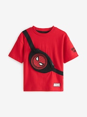 Red Marvel Spider-Man Short Sleeve 100% Cotton Bumbag T-Shirt (3mths-8yrs) - Image 1 of 3
