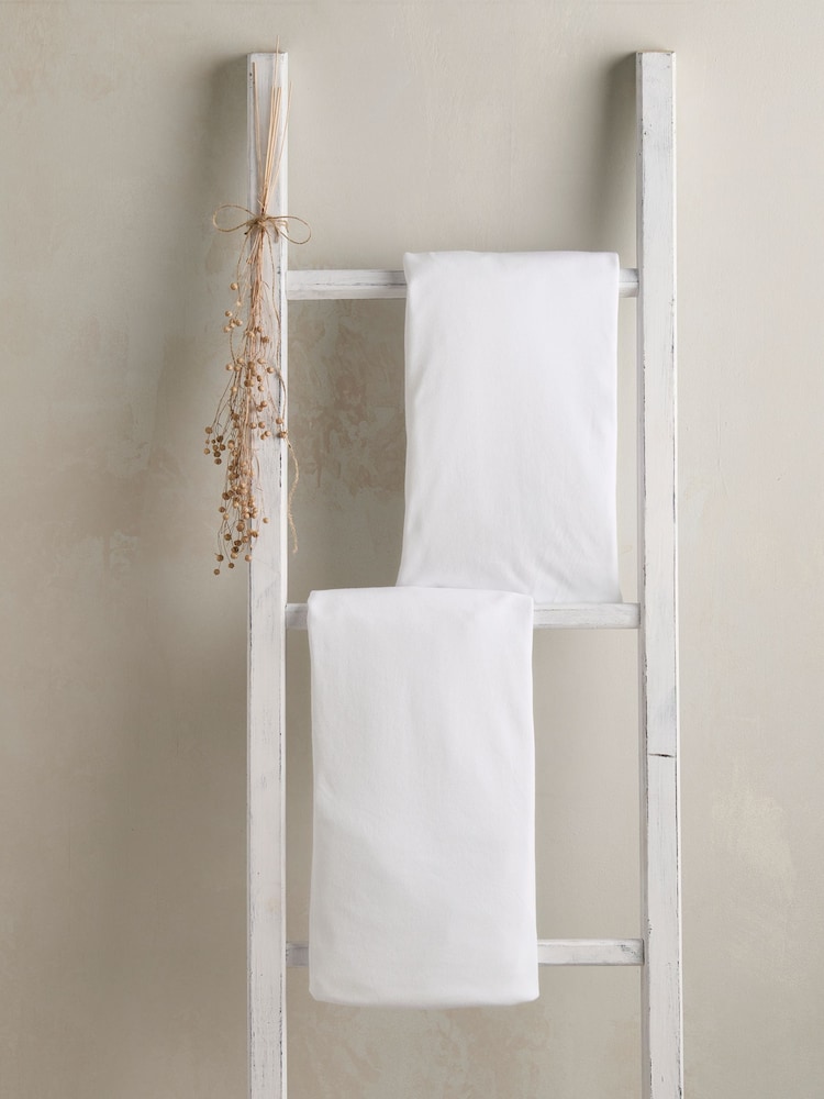 Mamas & Papas 2 Pack White Fitted 100% Cotton Cot Sheets - Image 1 of 2