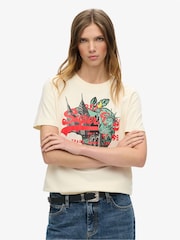 Superdry Rice White 100% Cotton New York Vl Relaxed T-Shirt - Image 1 of 5