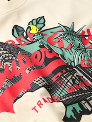 Superdry Rice White 100% Cotton New York Vl Relaxed T-Shirt - Image 5 of 5