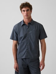 Gap Blue Poplin Relaxed Shirt - Image 1 of 4