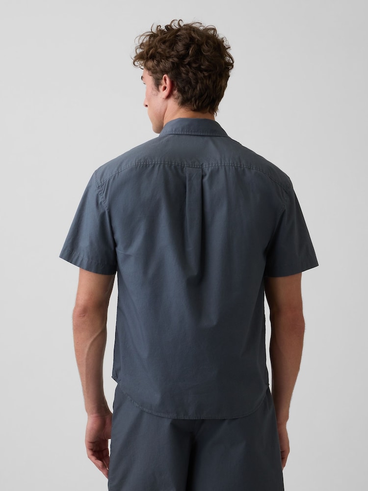 Gap Blue Poplin Relaxed Shirt - Image 2 of 4 Gap Blue Poplin Relaxed Shirt - Image 2 of 4