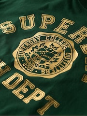 Superdry Enamel Green 100% Cotton College Script Fitted T-Shirt - Image 4 of 5