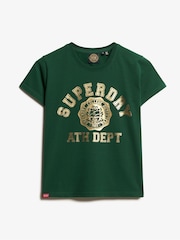 Superdry Enamel Green 100% Cotton College Script Fitted T-Shirt - Image 5 of 5