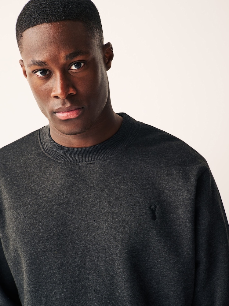 Charcoal Grey Regular Fit Crew Sweatshirt - Image 1 of 7