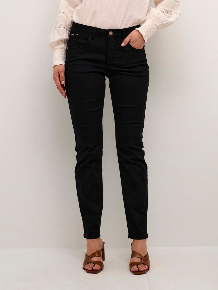 Cream Lotte Slim Fit Regular Waist Black Jeans - Image 1 of 7
