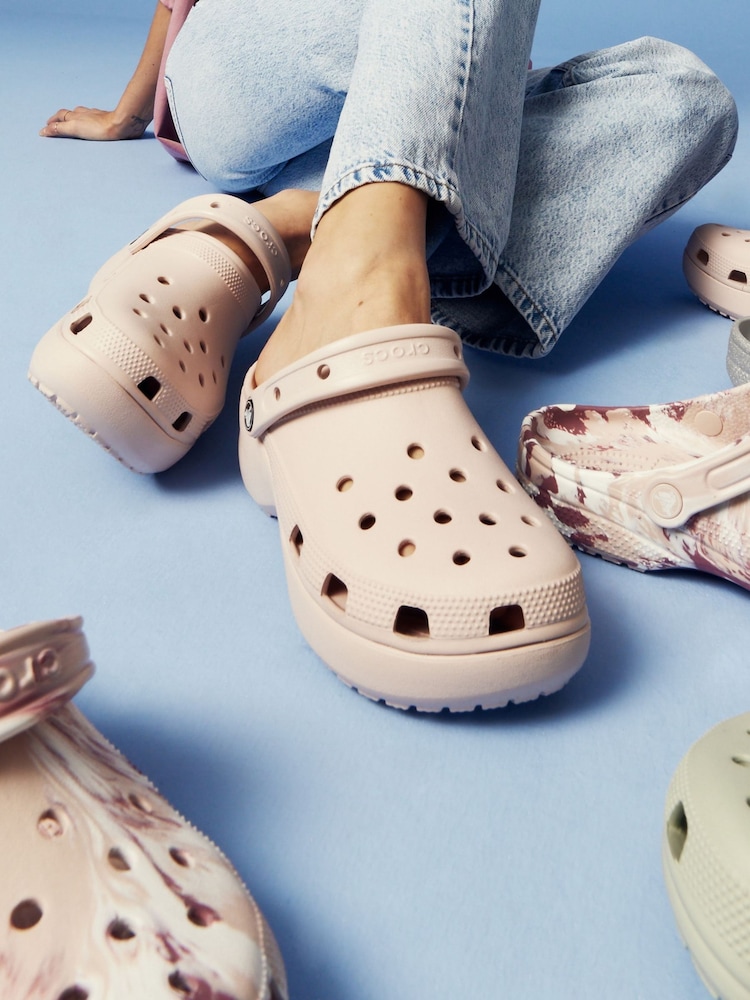 Crocs Light Pink Classic Platform Clogs - Image 2 of 11
