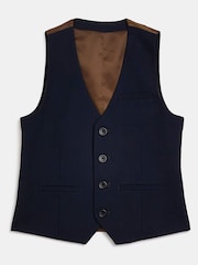 River Island Blue Boys Suit: Waistcoat - Image 1 of 2