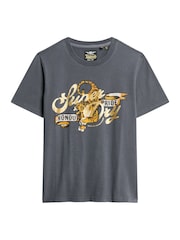 Superdry Ebony 100% Cotton Tattoo Script Relaxed T-Shirt - Image 4 of 6
