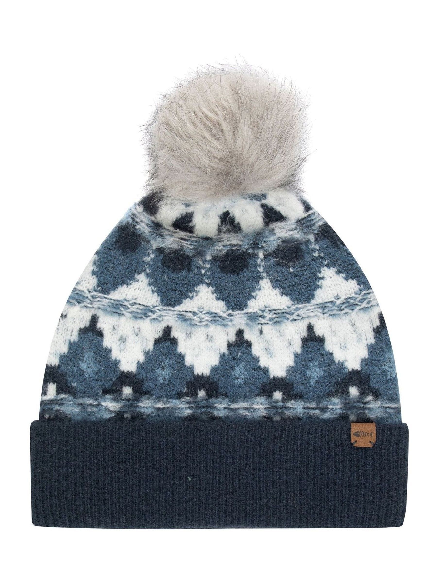 Weird Fish Women's Blue Frady Fair Isle Bobble Hat - Image 1