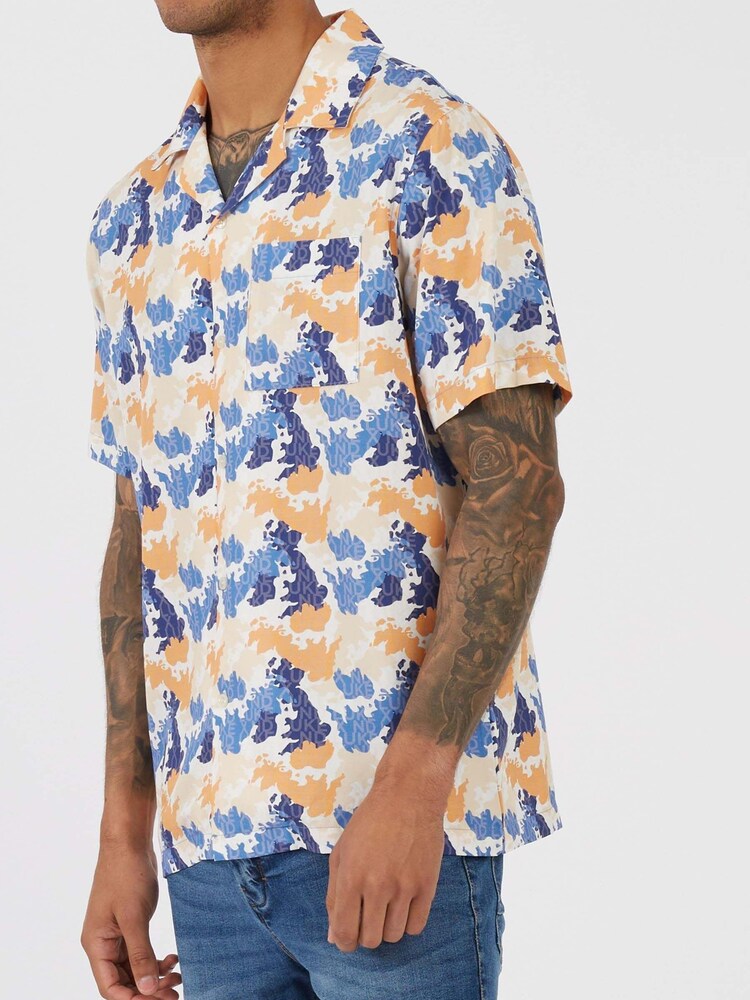 Luke 1977 X Nathan Dawe Natural MAMBA Apricot Camo 100% Cotton Shirt - Image 1 of 7