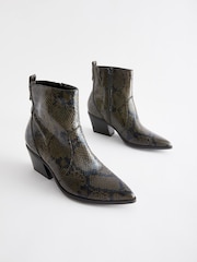 Snake Effect Regular/Wide Fit Forever Comfort® Cowboy Western Ankle Boots - Image 1 of 5