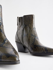 Snake Effect Regular/Wide Fit Forever Comfort® Cowboy Western Ankle Boots - Image 3 of 5