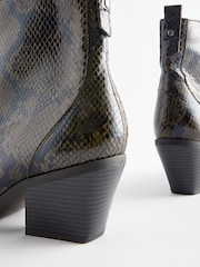 Snake Effect Regular/Wide Fit Forever Comfort® Cowboy Western Ankle Boots - Image 4 of 5