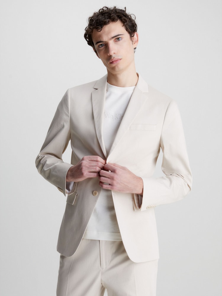 Calvin Klein Slim Fit Natural Stretch Sateen Blazer - Image 1 of 5