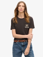 Superdry Bison Black 100% Cotton Workwear Embroider Pocket T-Shirt - Image 1 of 5