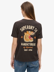 Superdry Bison Black 100% Cotton Workwear Embroider Pocket T-Shirt - Image 2 of 5