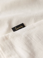 Superdry Ecru Slub Embellished VL Graphic 100% Cotton T-Shirt - Image 7 of 7