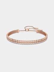 Swarovski Grey Rose Gold Tennis Crystal Bracelet - Image 1 of 6