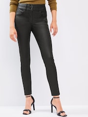 Schwarz - Lift, Style And Shape Beschichtete Denim-Jeans in Skinny Fit - Bild 1 von 2