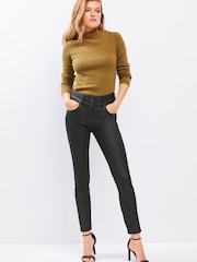 Schwarz - Lift, Style And Shape Beschichtete Denim-Jeans in Skinny Fit - Bild 2 von 2