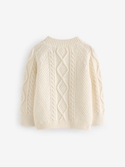 Little Bird by Jools Oliver Ecru Knitted Cable 100% Cotton Cardigan - Image 2 of 8