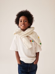 Little Bird by Jools Oliver Ecru Knitted Cable 100% Cotton Cardigan - Image 4 of 8