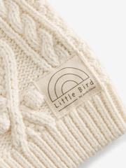 Little Bird by Jools Oliver Ecru Knitted Cable 100% Cotton Cardigan - Image 8 of 8