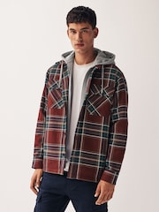 Rot - Karo-Kapuzenjacke - Bild 1 von 11