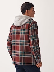 Rot - Karo-Kapuzenjacke - Bild 3 von 11