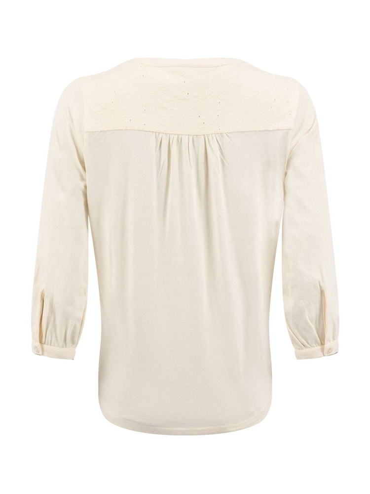كريم - Weird Fish Mabel Cotton Jacquard 3/4 Sleeve Top - صورة 7 من 7 كريم - Weird Fish Mabel Cotton Jacquard 3/4 Sleeve Top - صورة 7 من 7