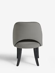 Set of 2 Soft Velvet Mid Grey Remi Black Leg Dining Chairs - Image 5 of 8