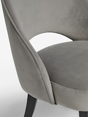 Set of 2 Soft Velvet Mid Grey Remi Black Leg Dining Chairs - Image 6 of 8