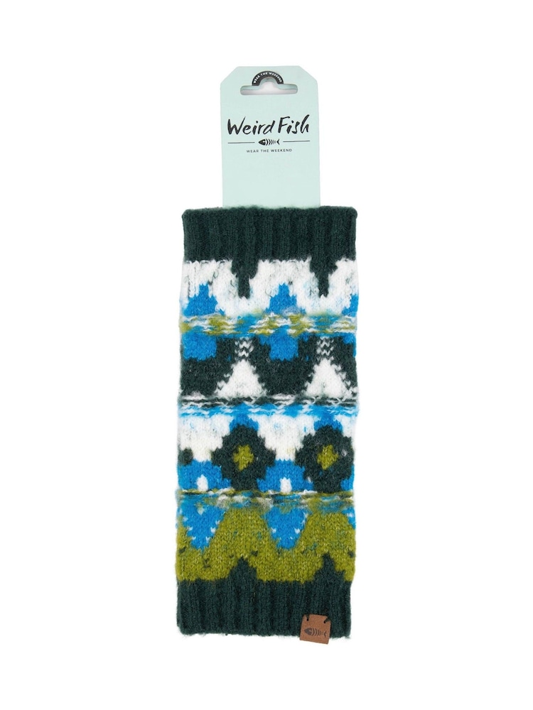 Weird Fish Green Shutt Fair Isle Wristwarmer - Image 1 of 2 Weird Fish Green Shutt Fair Isle Wristwarmer - Image 1 of 2